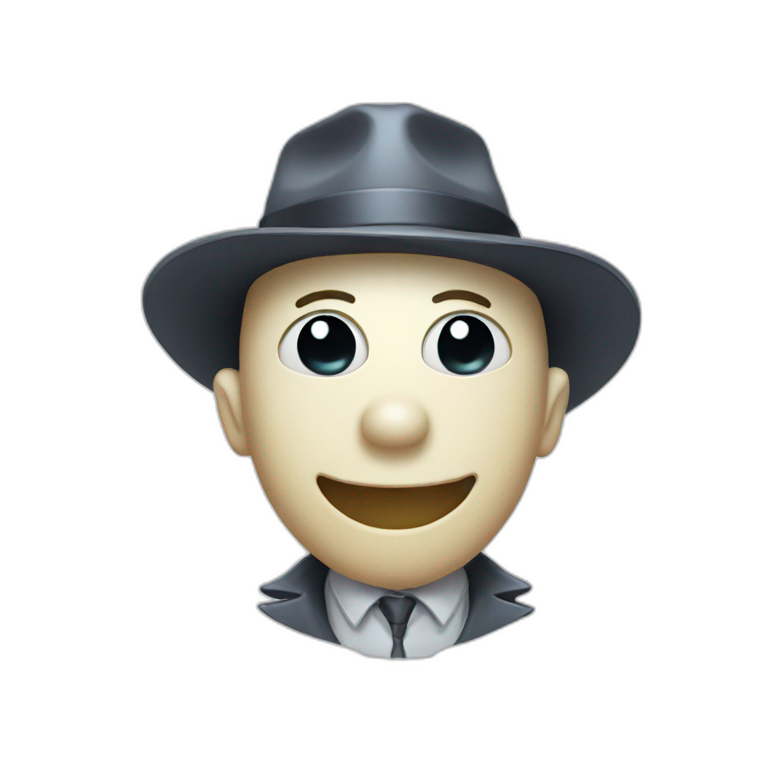 smiling ghost detective emoji