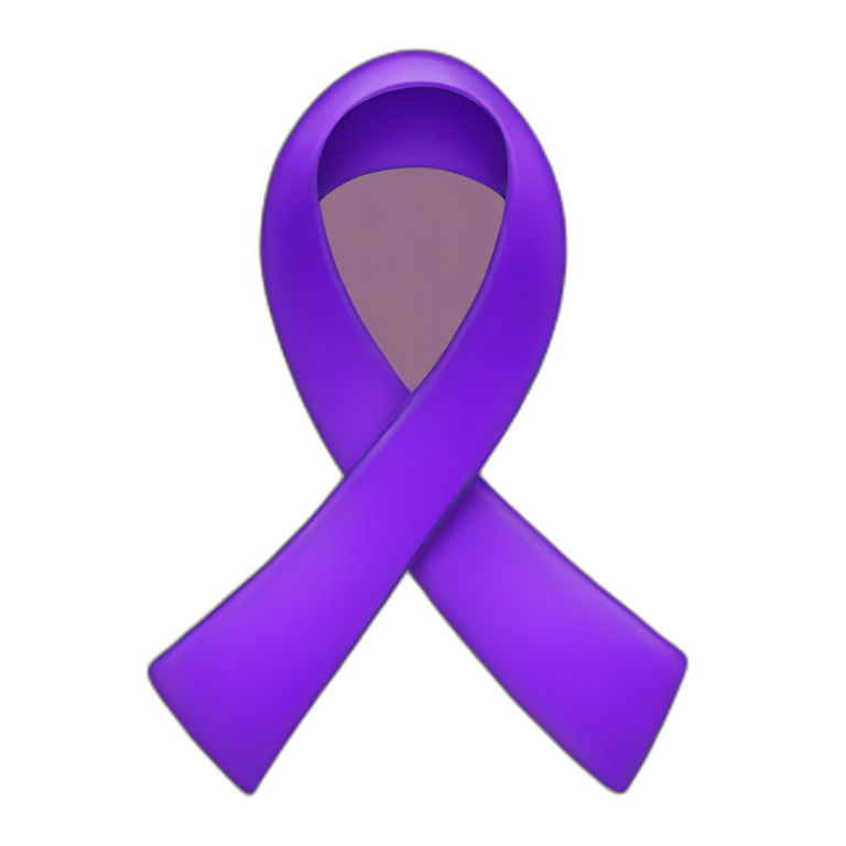 purple cancer ribbon emoji