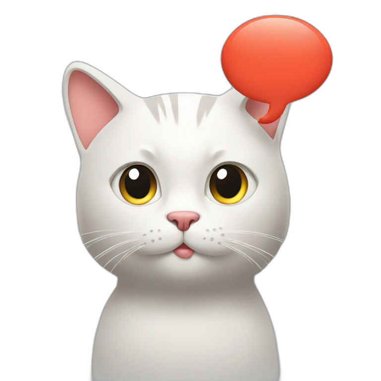 Thinking cat with a thought balloon emoji