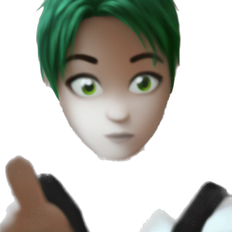 dreamy green-haired girl portrait emoji