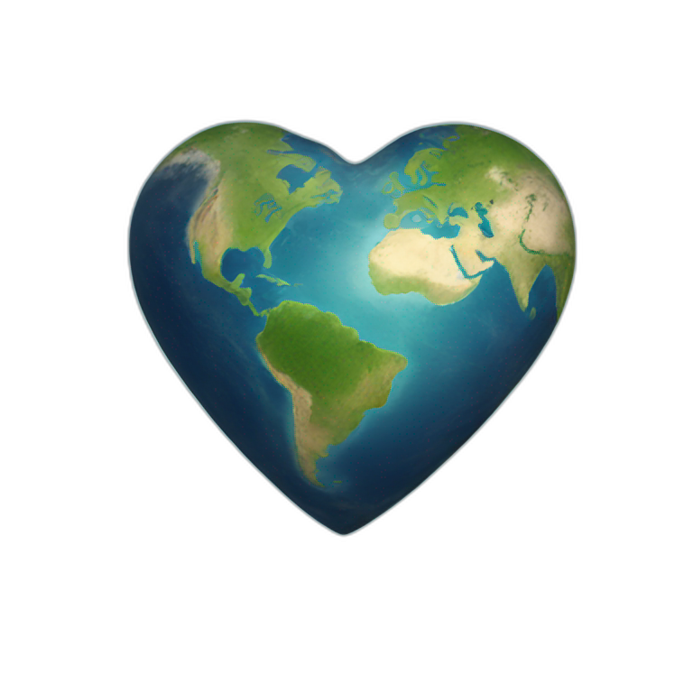 heart shaped earth emoji