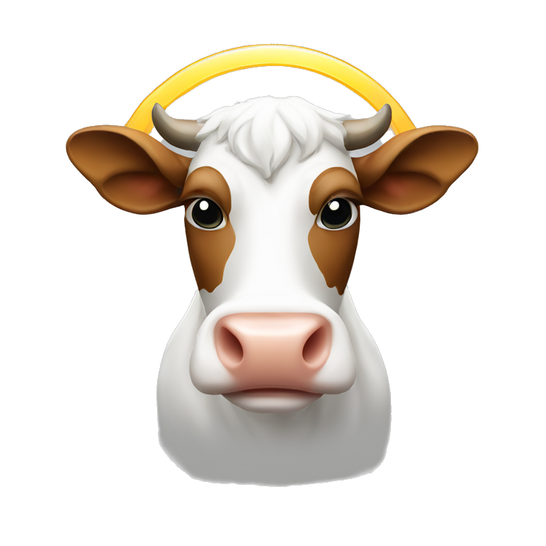 cow-with-religious-halo-nimbus-above-head emoji