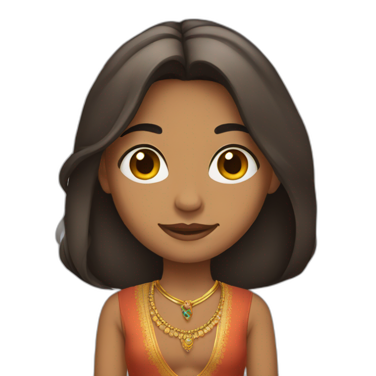 indian girl fair with length hair emoji
