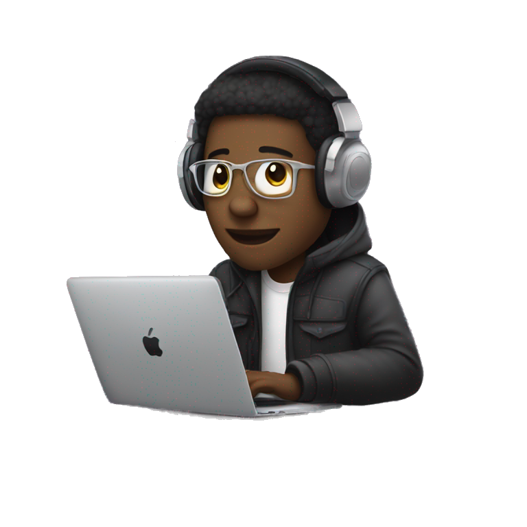 Music producer with a macbook  emoji