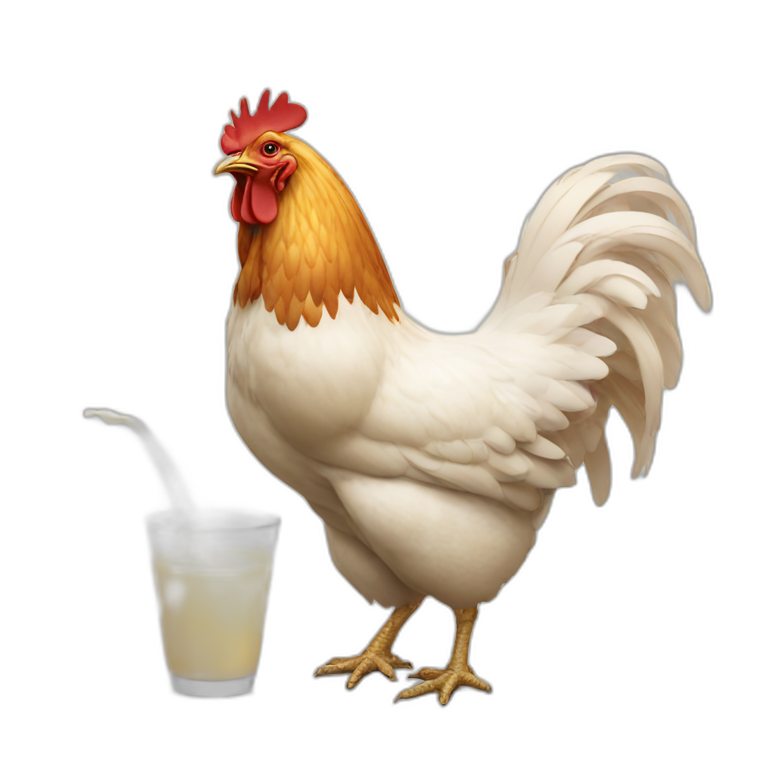 big chicken spitting milk emoji