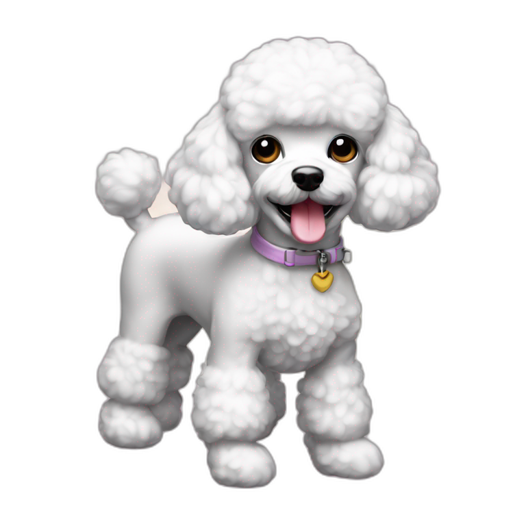 Mini toys poodle blanca emoji