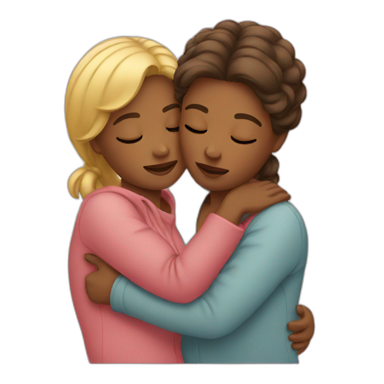 Two women cuddling emoji