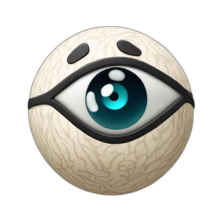 3d sphere with a cartoon Cow skin texture with Eye of Horus emoji
