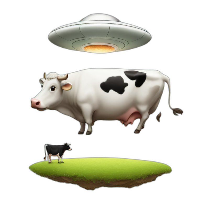 ufo lifting a cow emoji
