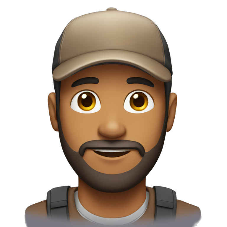 brown man with beard and a cap emoji