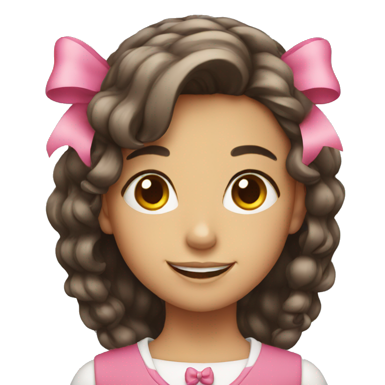 smiling girl with bow emoji