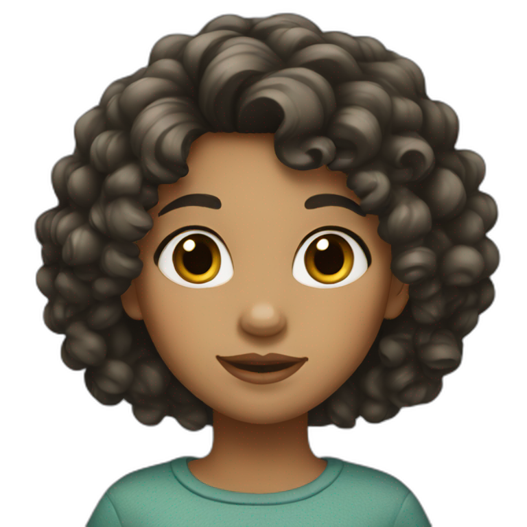 Girl with curly black hair emoji