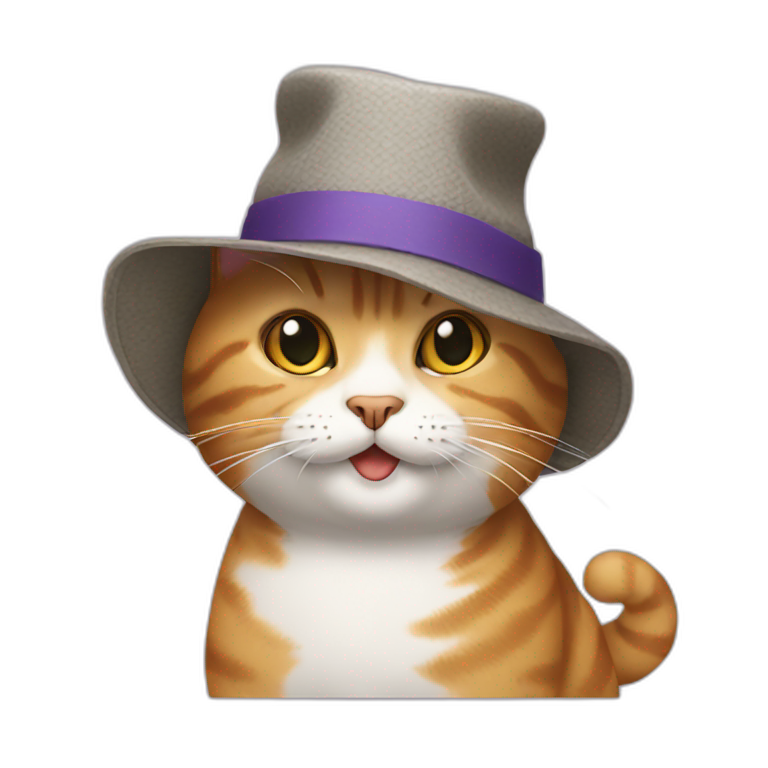 A cat with a hat emoji