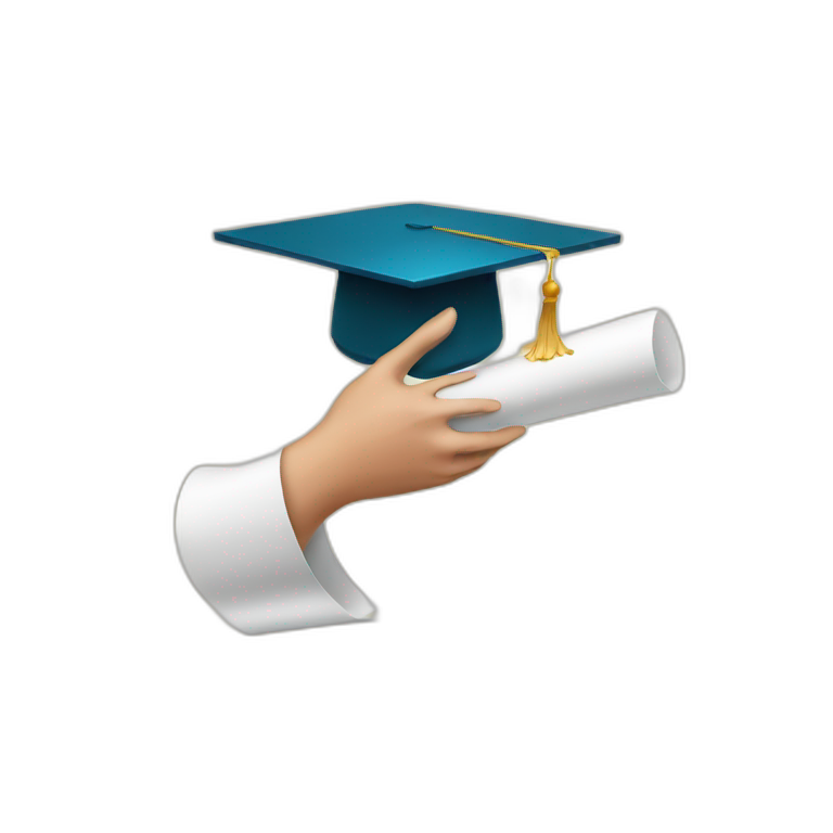 hand with diploma emoji