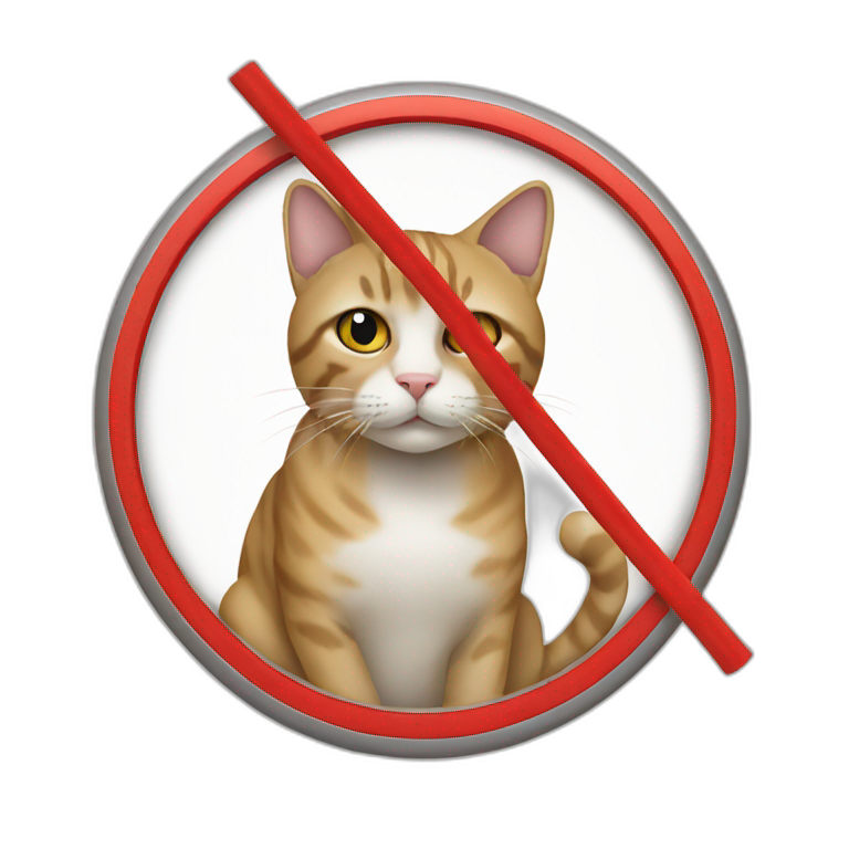 a cat inside no smoking cercle emoji