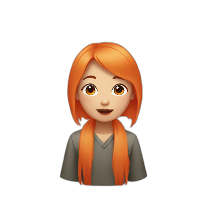 Asian girl with orange hair emoji