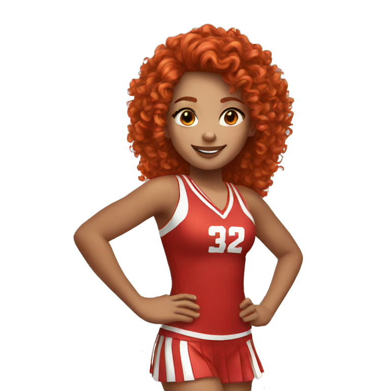 Cheerleader curly red hair emoji