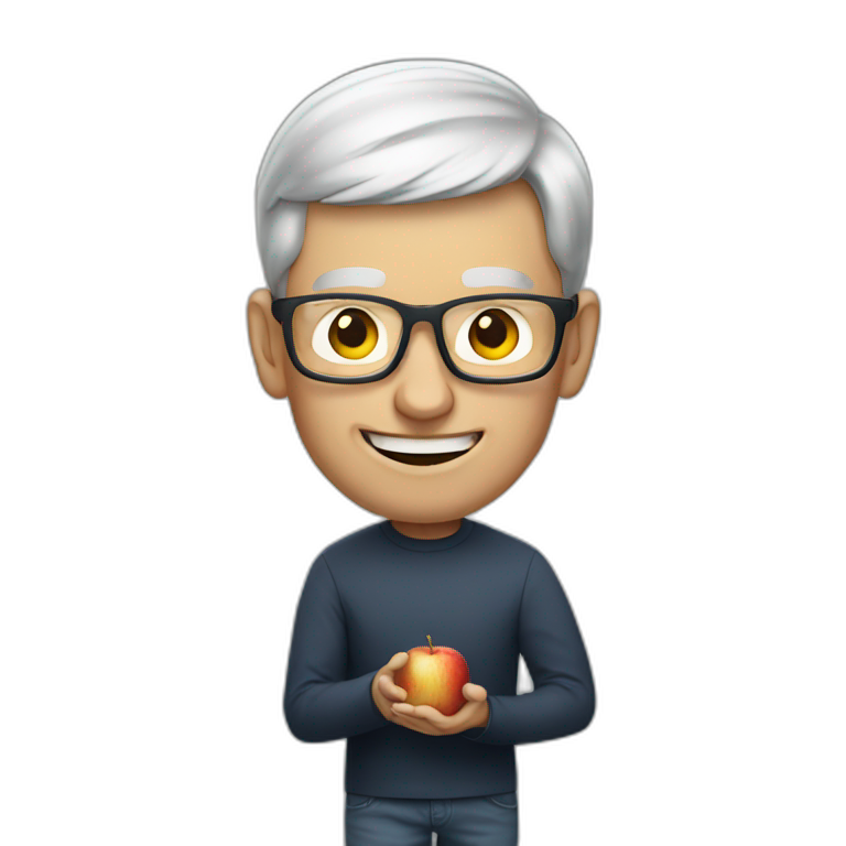 tim cook eat an apple emoji