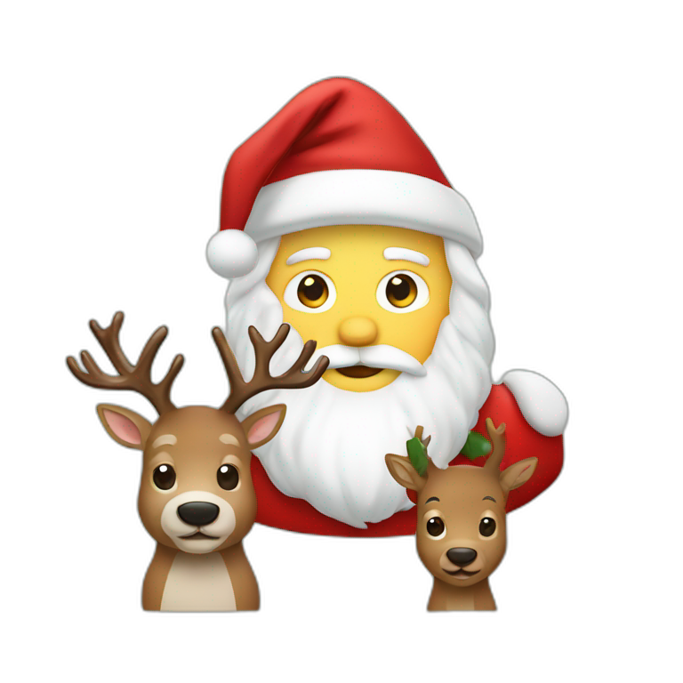 santa klaus with deer emoji