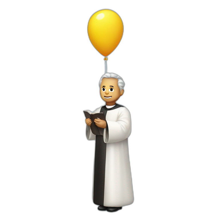 priest flying in a balloon emoji