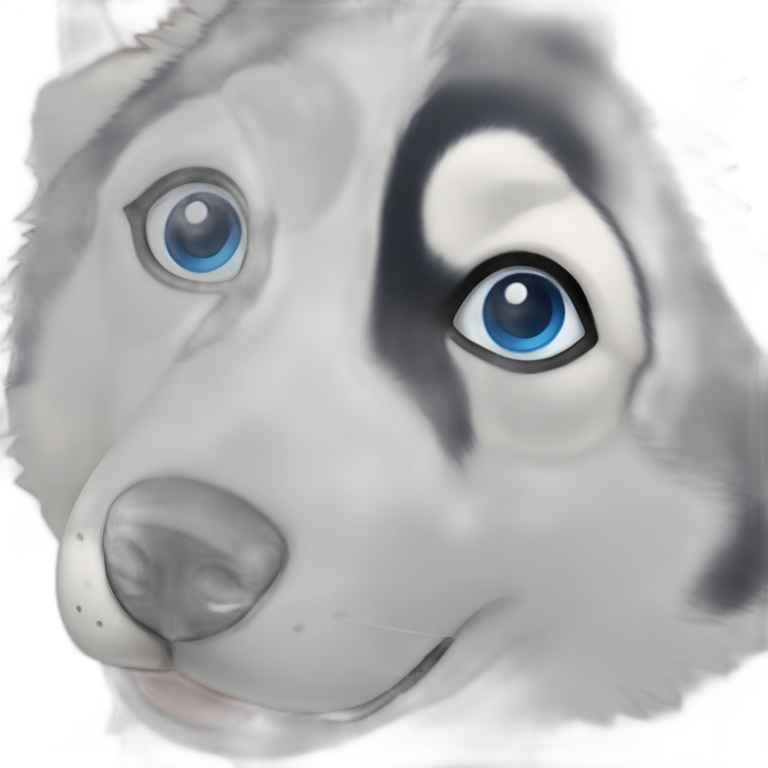 Husky with blue eyes emoji