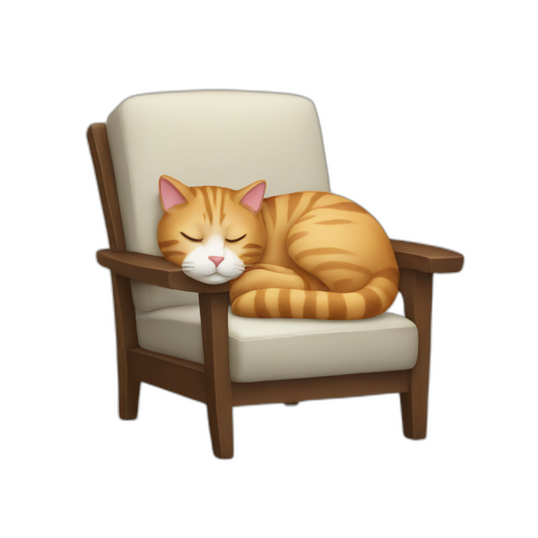 cat sleeping on a chair emoji