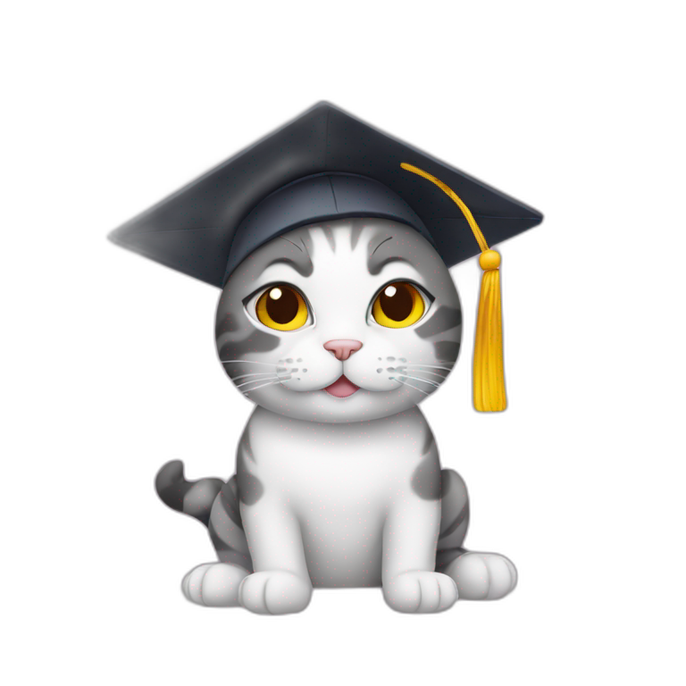 graduating cat emoji