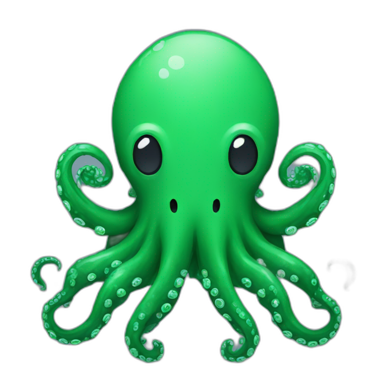 Green pixel art octopus emoji
