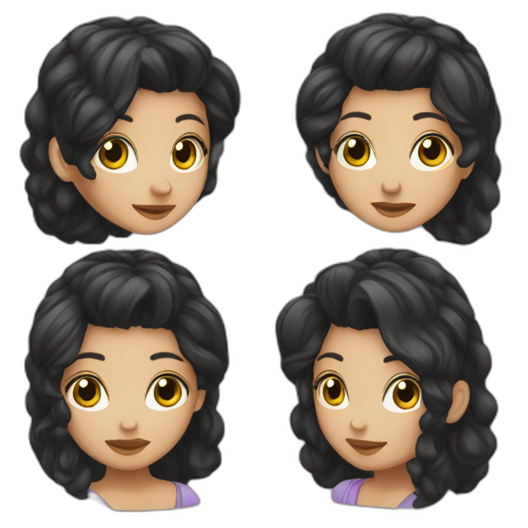 Mädchen schwarze haare emoji