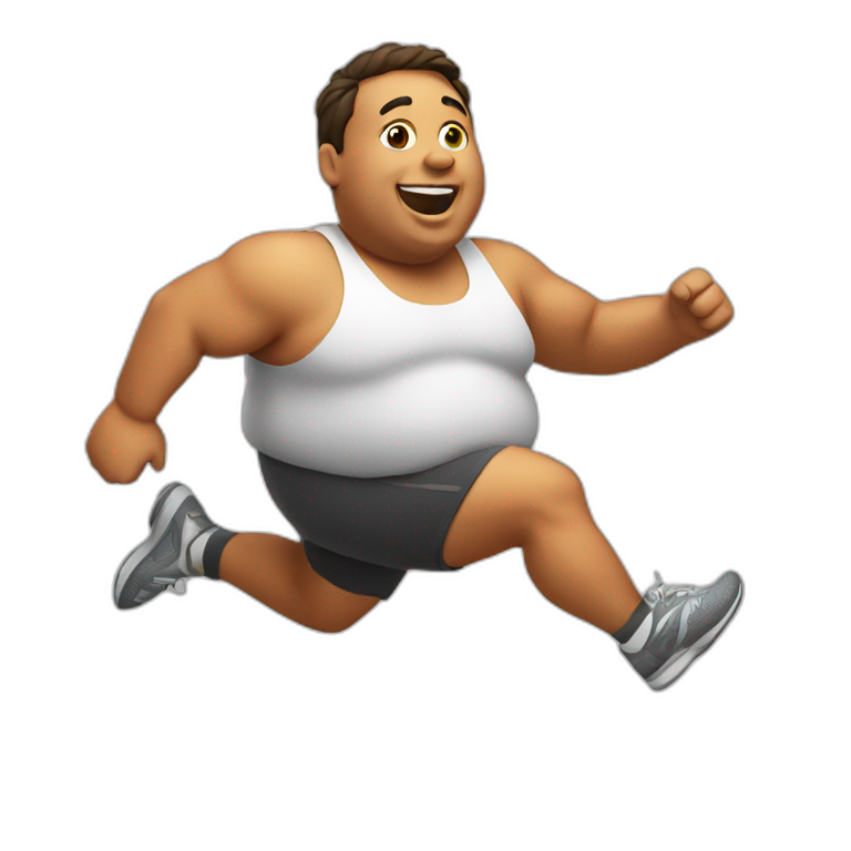fat guy running emoji