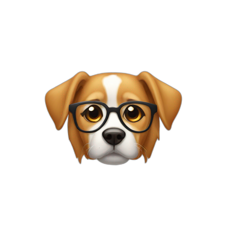 Chien avec lunette emoji