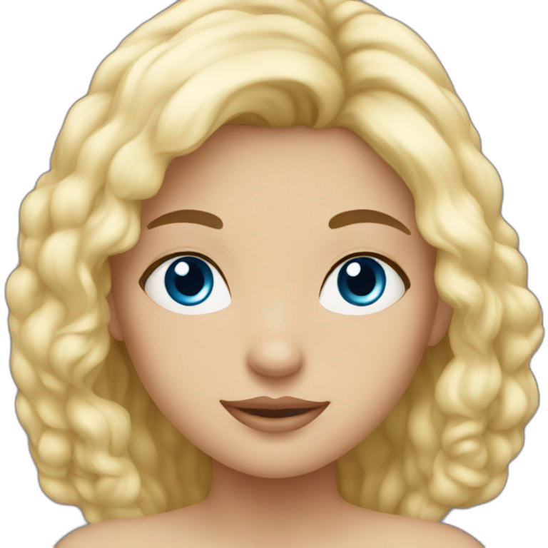 Not naked girl with  blonde blue eyes emoji