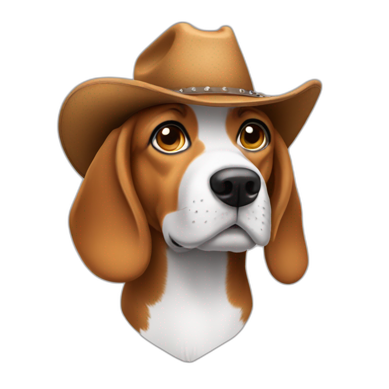 beagle wearing cowboy hat emoji