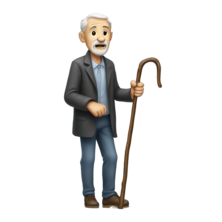 Old man with walking stick  emoji