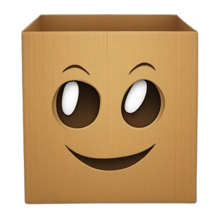 Evil cardboard box emoji