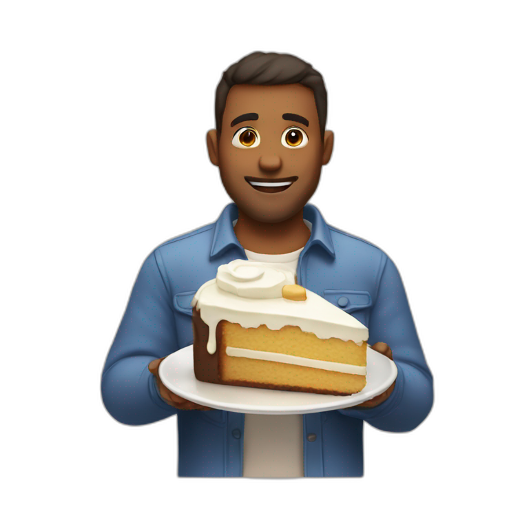 a dad with milk and cake emoji