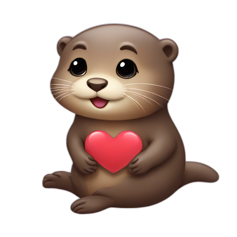 otter with heart emoji