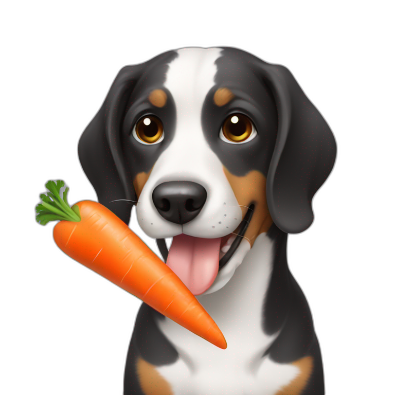 dog eating carrot emoji