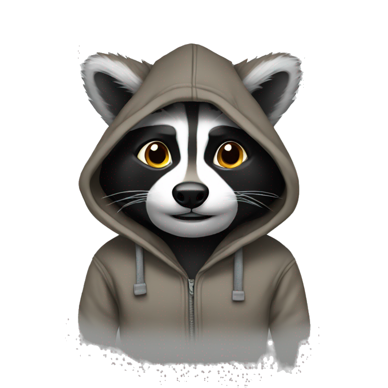 Raccon with hoodie with logo number 2 emoji