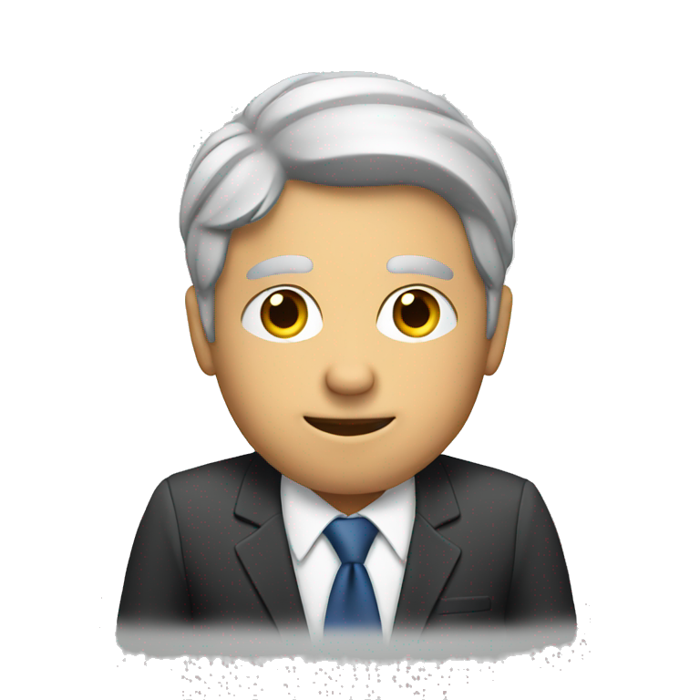 man wearing a suit reading documents emoji