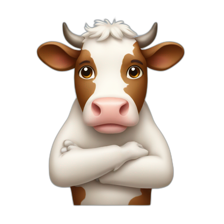 cow folded hands emoji