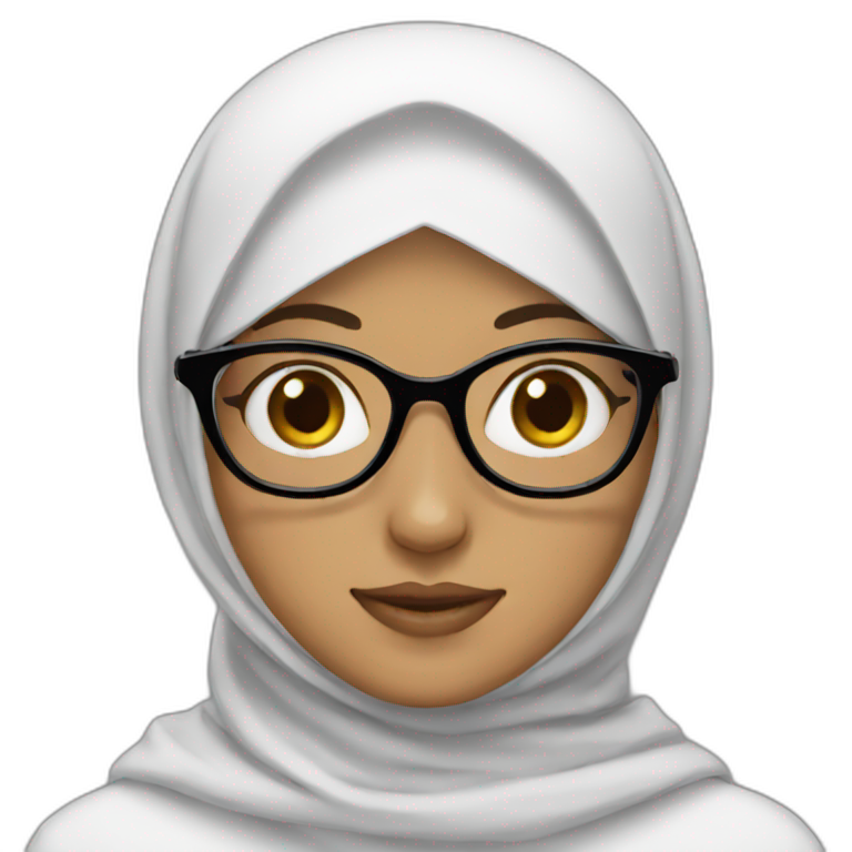 Girl with hijab and specs emoji