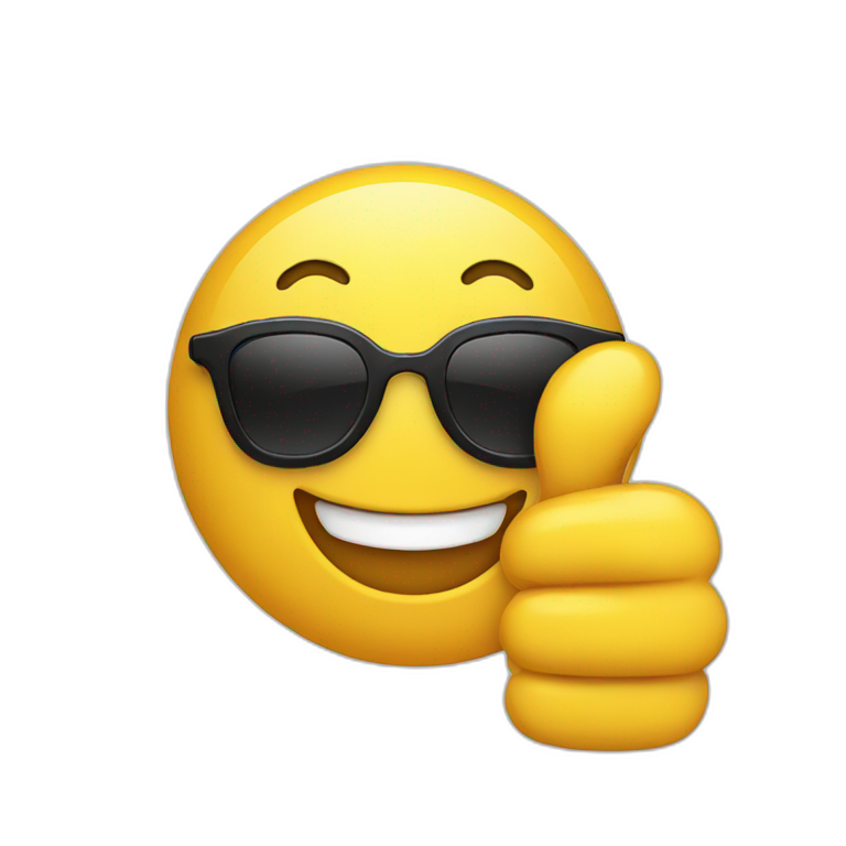 smiling thumbs up with sunglasses emoji
