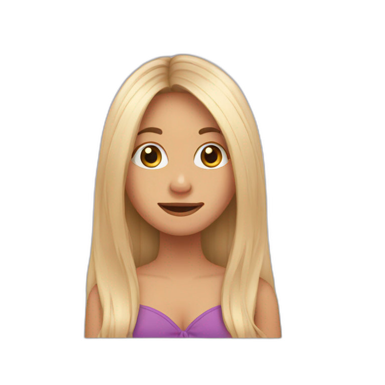 long hair girl with hand on her face emoji