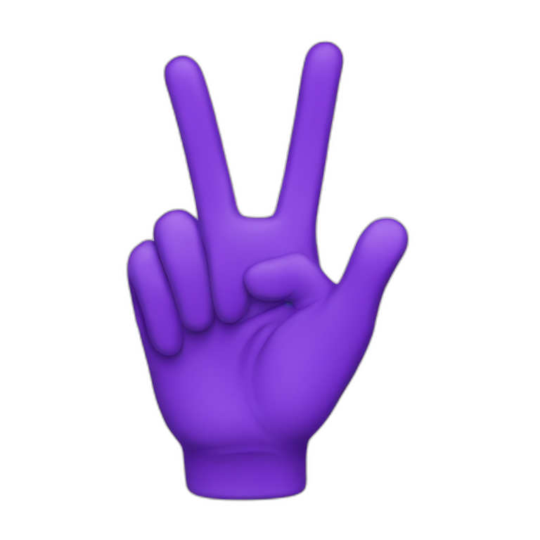 Purple peace hand emoji