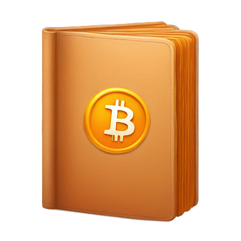 orange book with the word bitcoin on it emoji