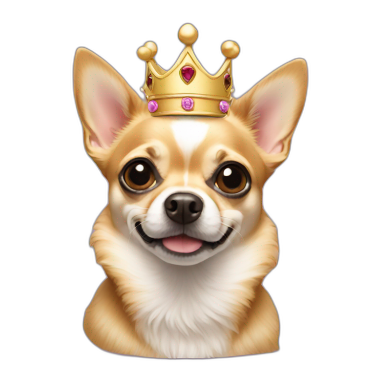 a chihuahua with a crown emoji