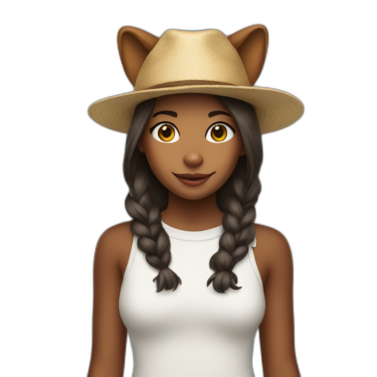 a girl with a dog hat emoji