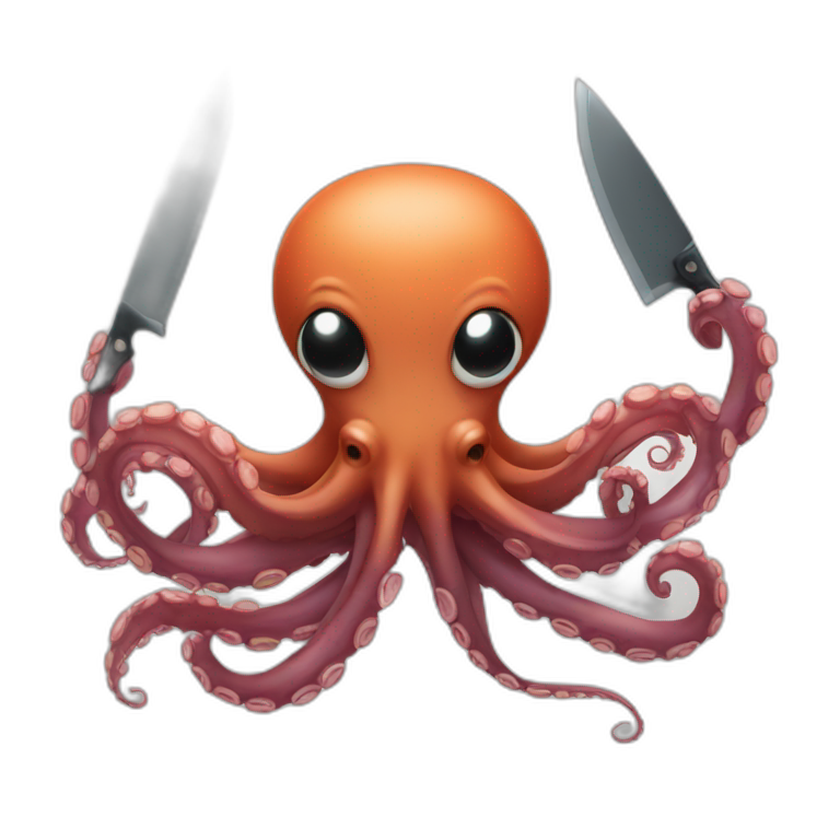 octopus with knives emoji
