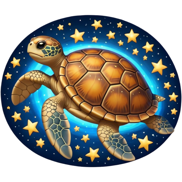 Quasar Turtle emoji – full body, large turtle with a smooth glowing ...